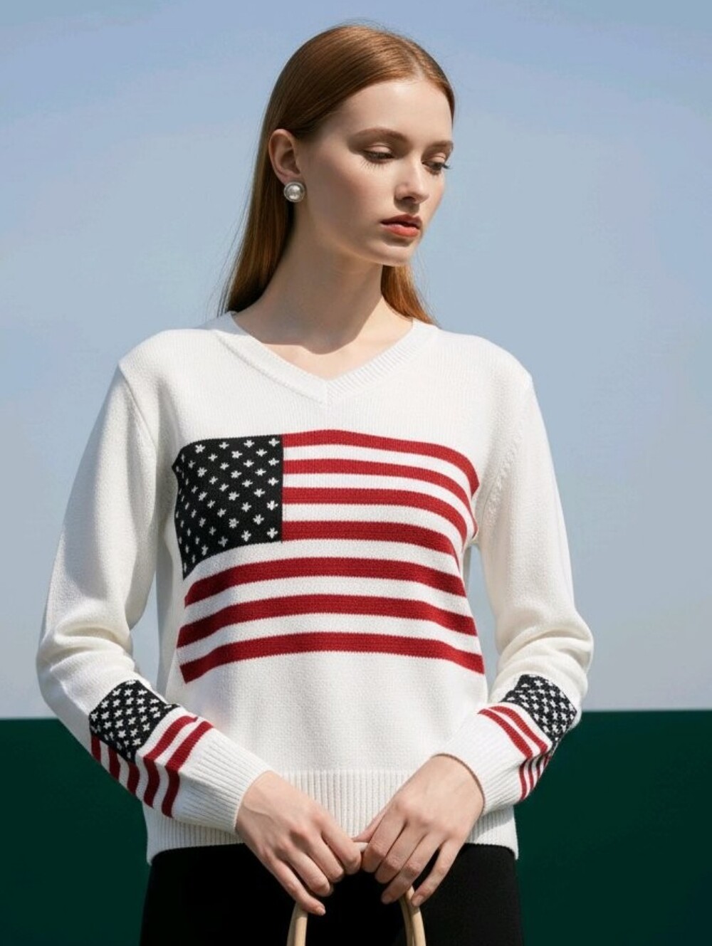 American Flag Sweater XL only
